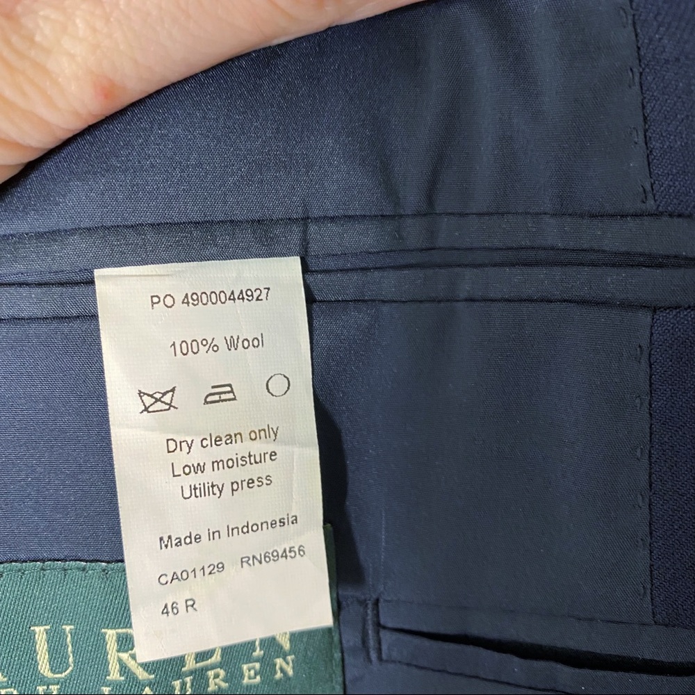 Lauren Ralph Lauren Classic Mens Wool Blazer Sport Coat Gold Buttons Preppy 46R - Picture 10 of 13